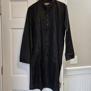 Kurta - Black Long Sleeve Men's